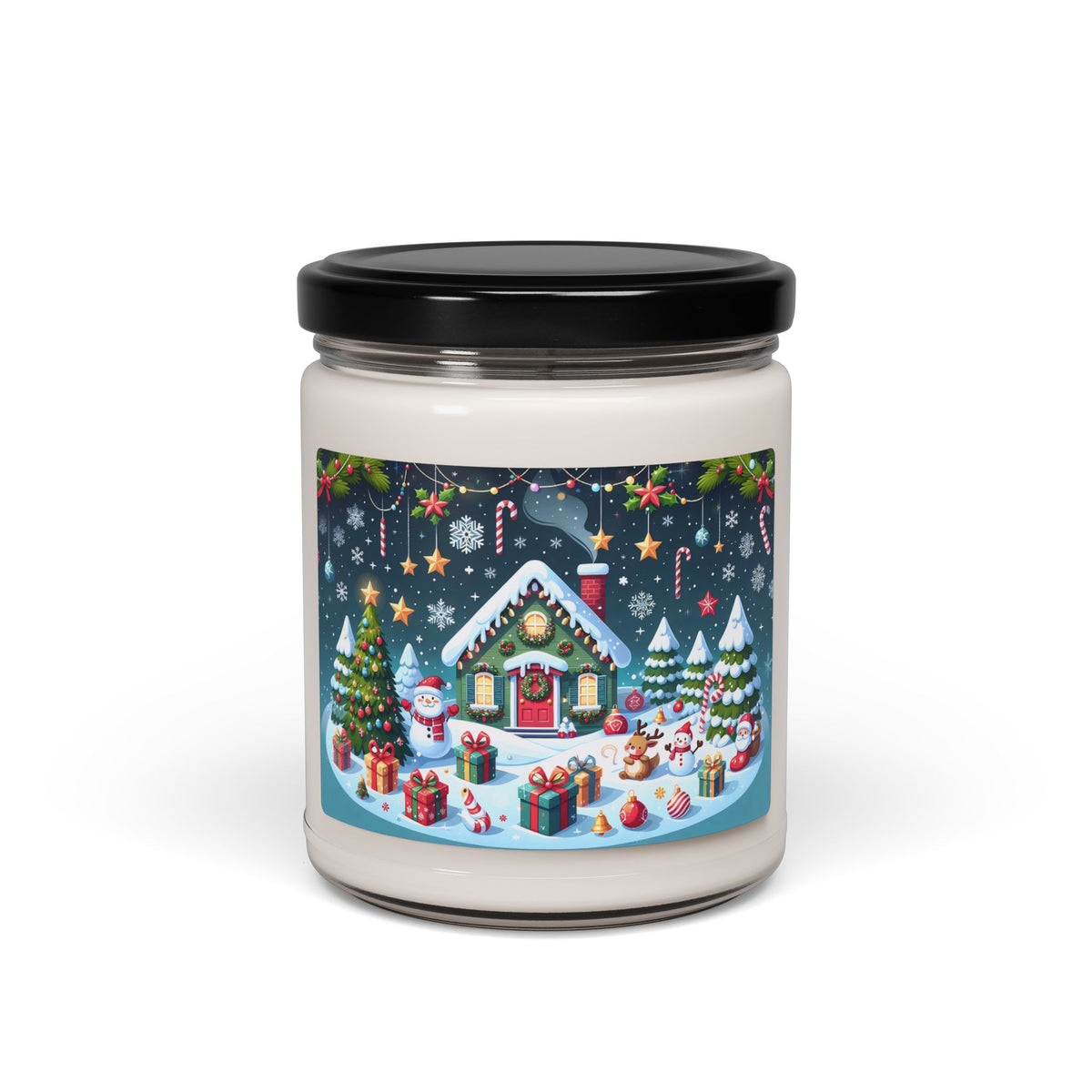 Christmas Cottage Scented Soy Candle — 9oz Holiday Winter Village Fragrance