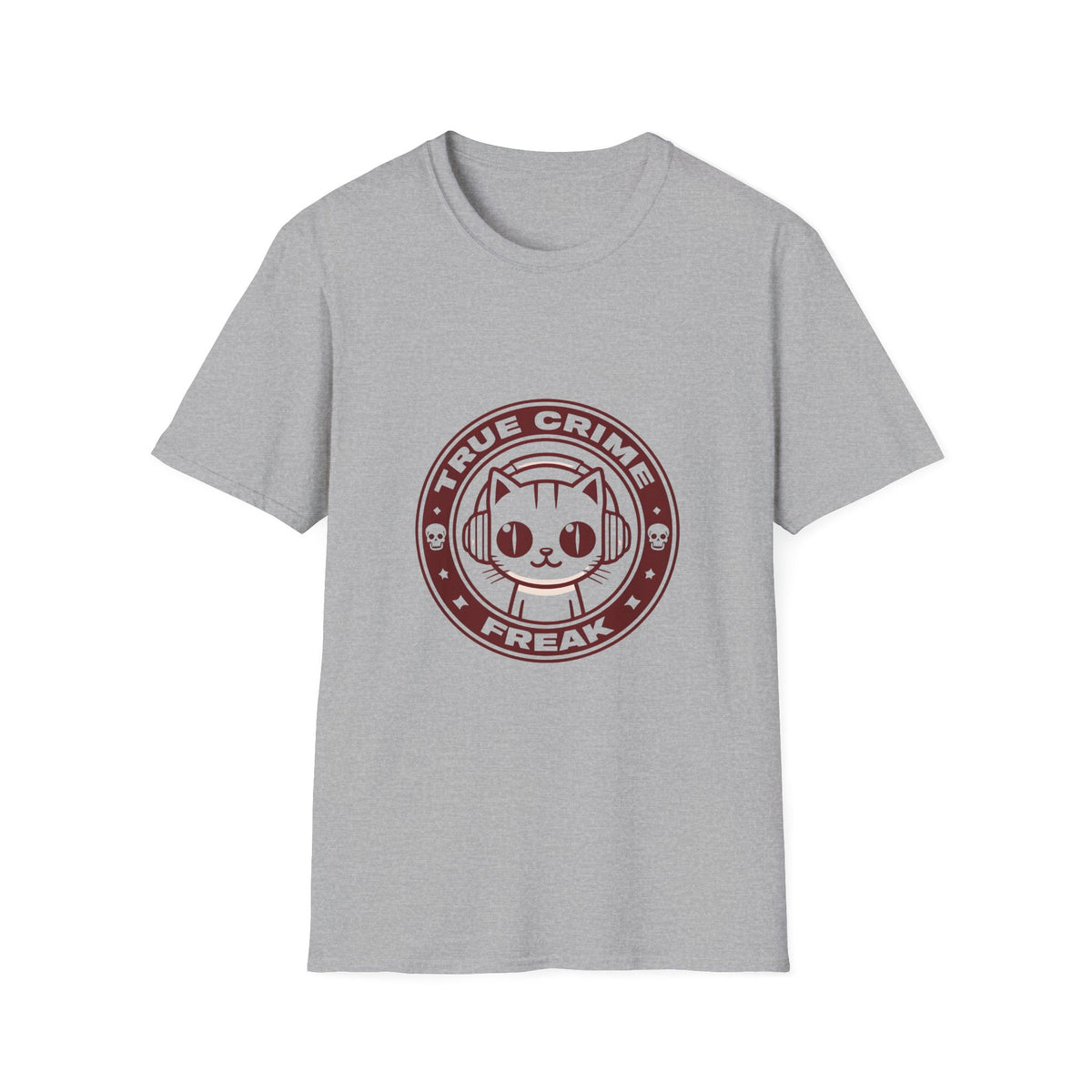 True Crime Freak Cat T-Shirt – Cute Kitty Badge Tee for True Crime Fans