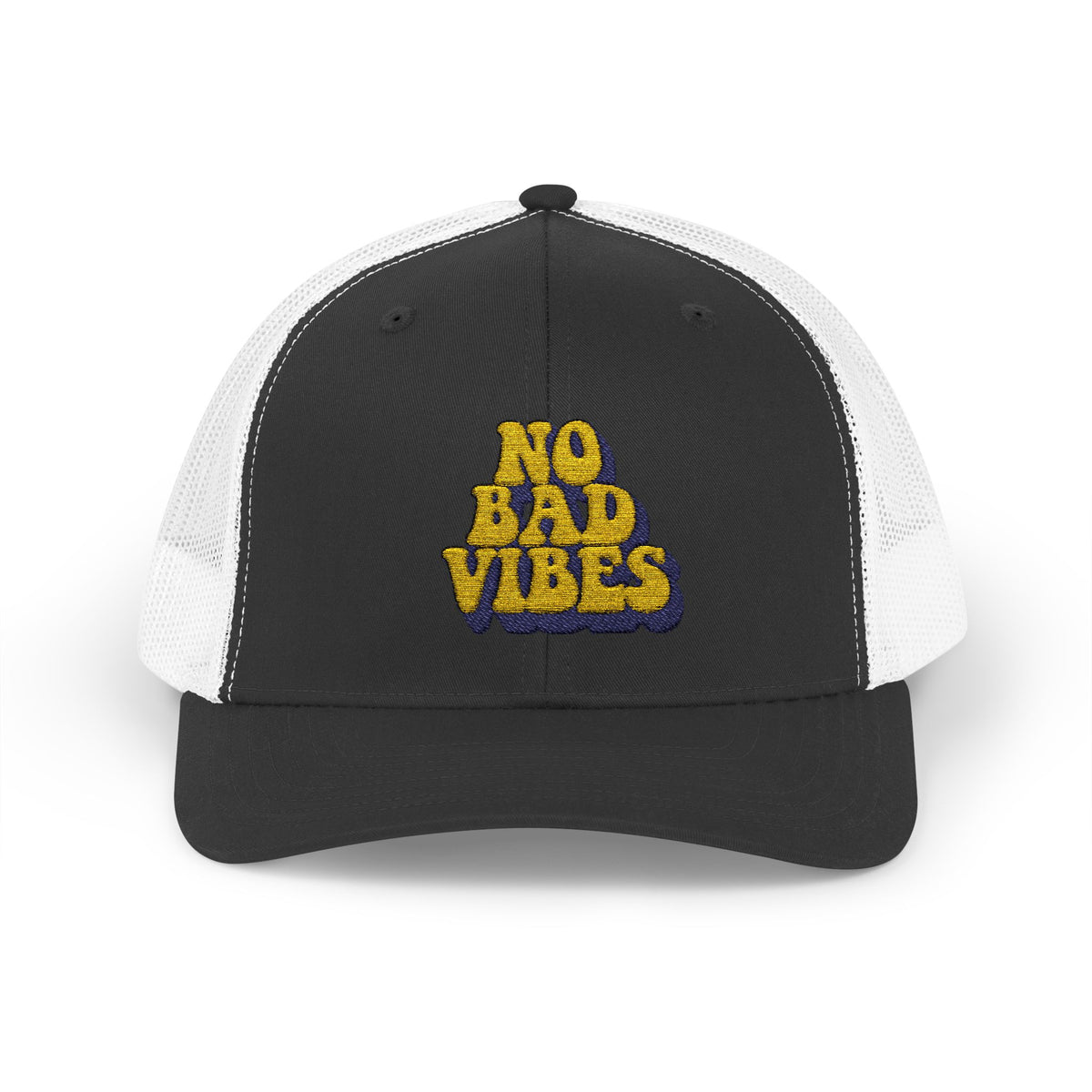 No Bad Vibes Snapback Trucker Cap | Casual Summer Hat, Gift for Her, Trendy Accessory, Outdoor Fun, Festival Wear
