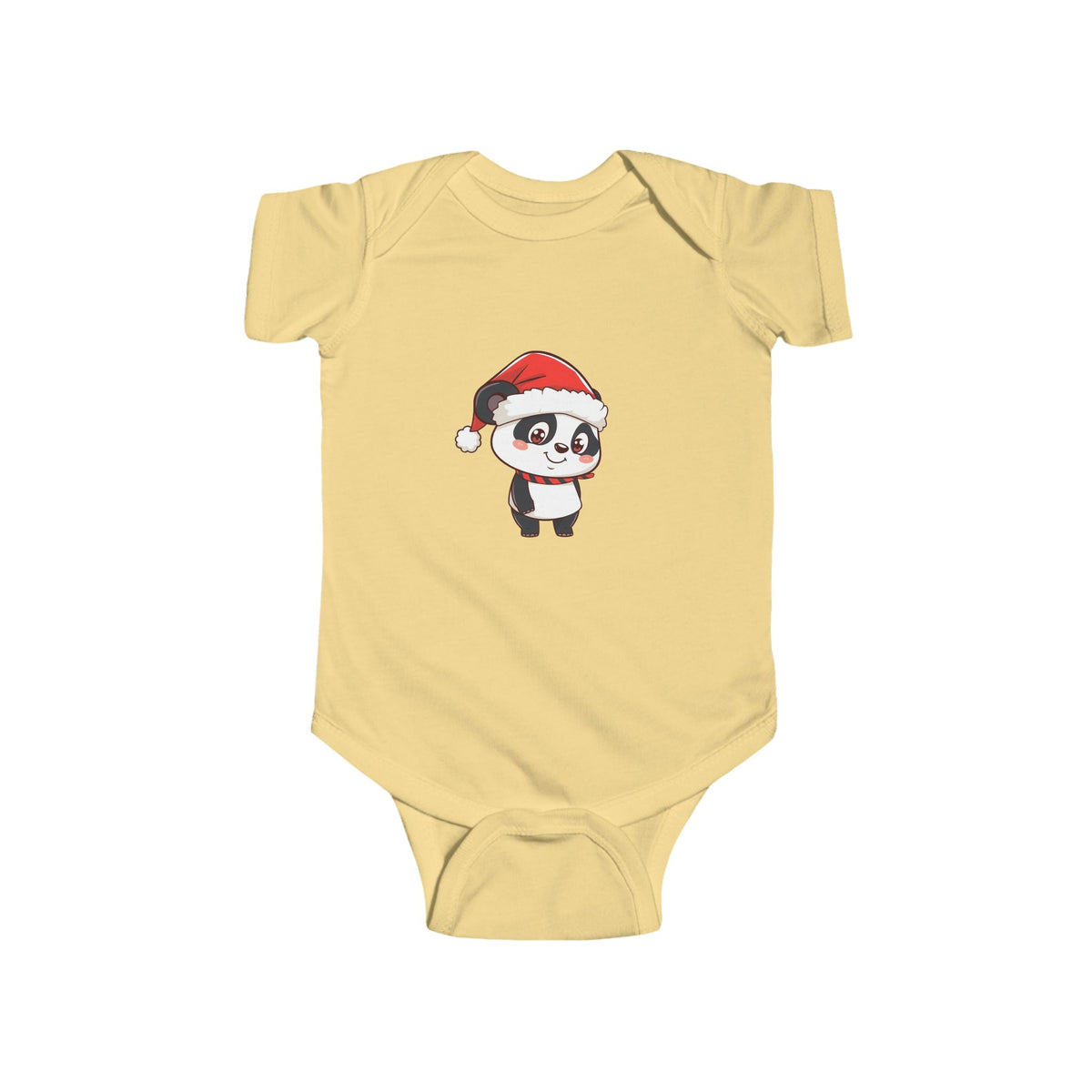 Cute Christmas Panda Bodysuit for Infants, Baby Christmas Outfit, Holiday Gift for Newborns, Festive Baby Clothes, Santa Panda Design
