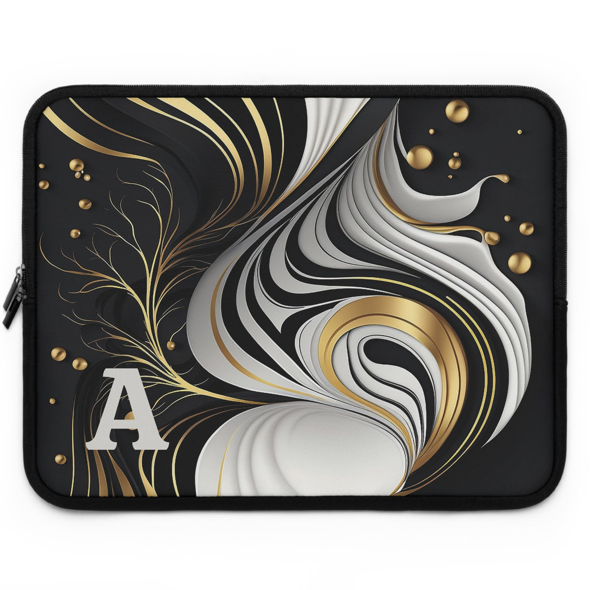 Elegant Personalized Laptop Sleeve, Art-Inspired Tech Case, Gift for Students, Professionals, Custom Monogram Sleeve, Stylish Gadget Cover