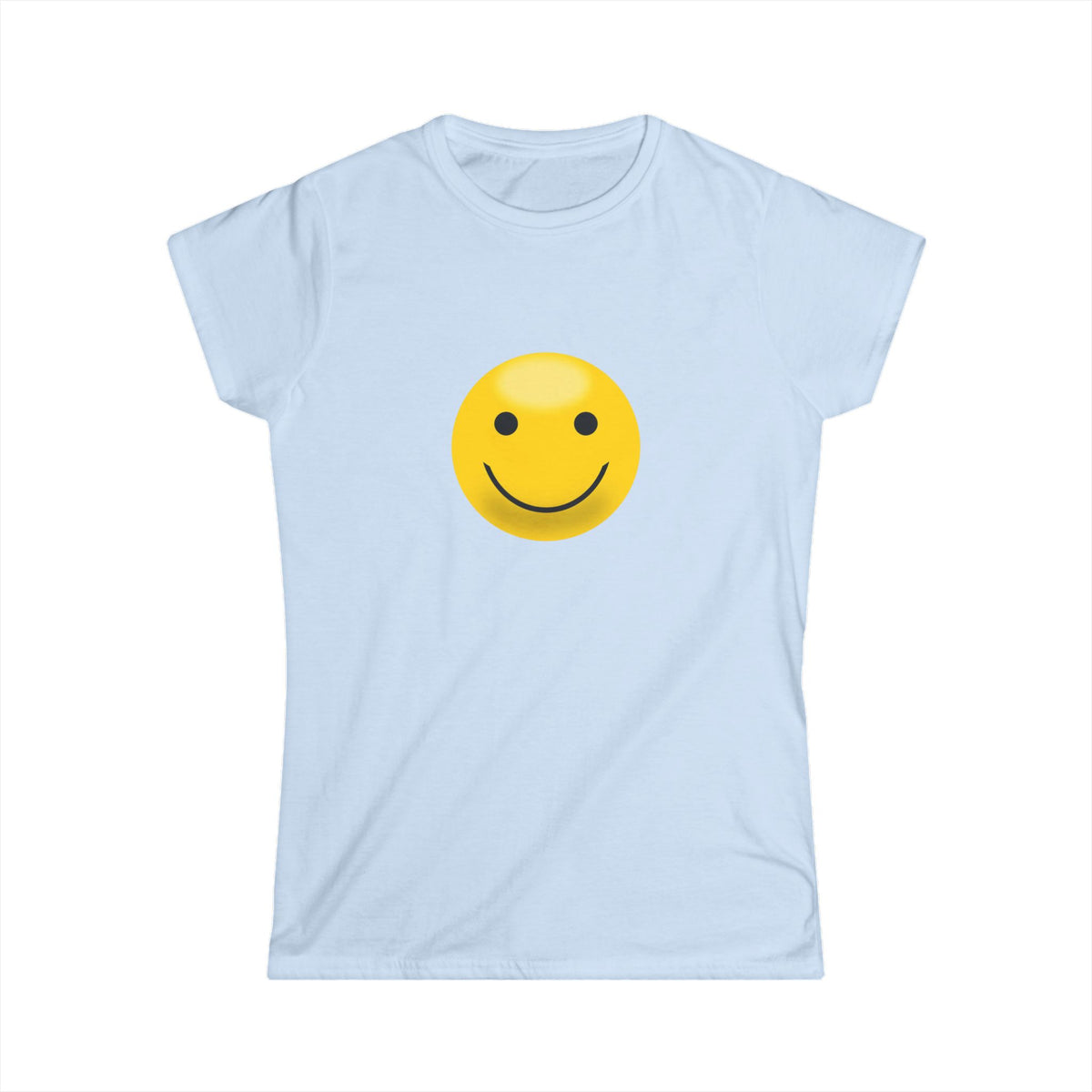 Smiley Face Women's Softstyle Tee, Casual T-Shirt, Happy Graphic Tee, Summer Shirt, Birthday Gift, Everyday Wear