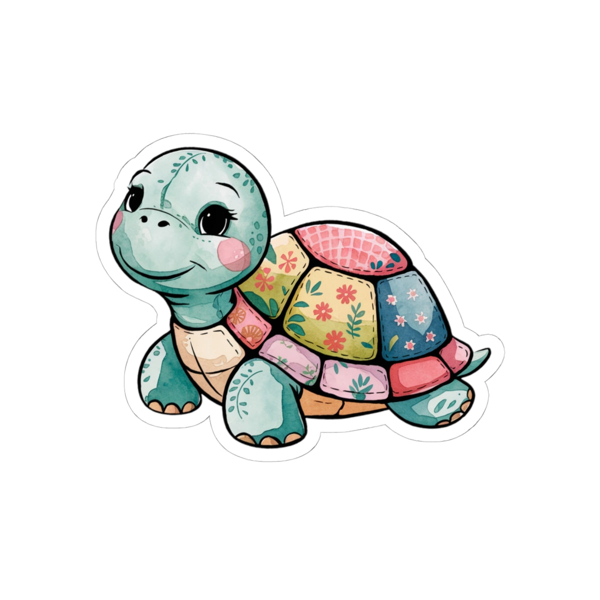 Adorable Turtle Kiss-Cut Stickers for Laptop, Water Bottle Decor, Cute Gifts for Kids, Animal Lover Stickers, Fun Party Favors