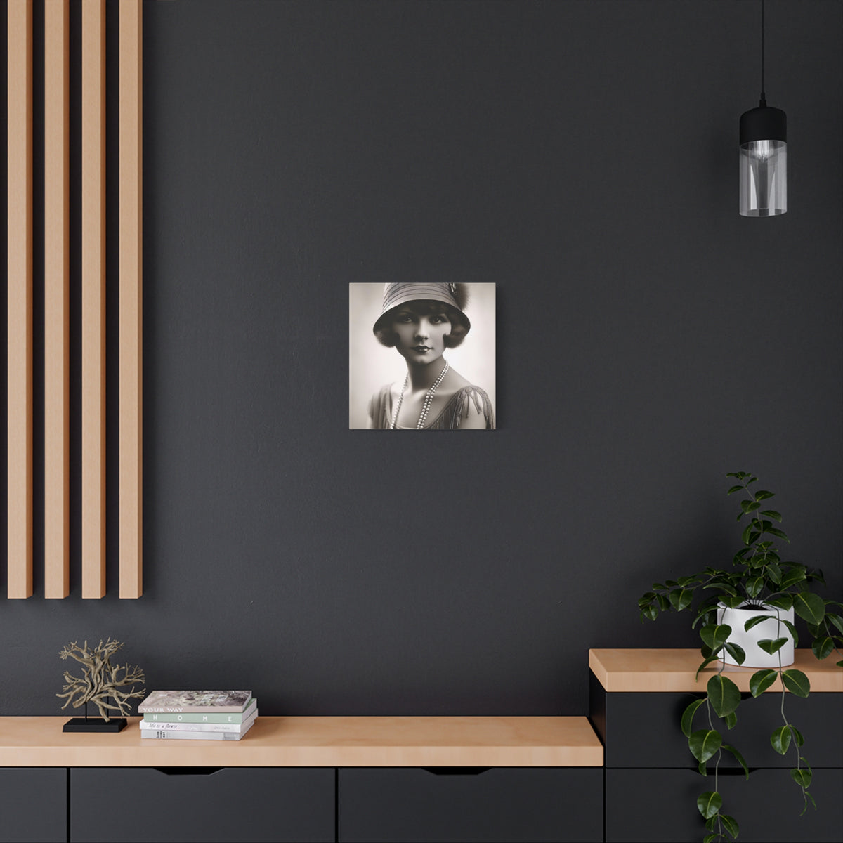 Vintage 1920s Flapper Portrait Canvas