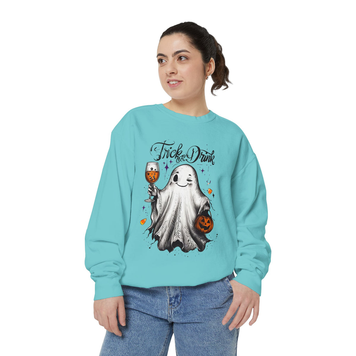 Spooky Ghost Sweatshirt | Trick or Treat Apparel, Halloween Gift, Cozy Unisex Top, Fall Fashion, Casual Wear