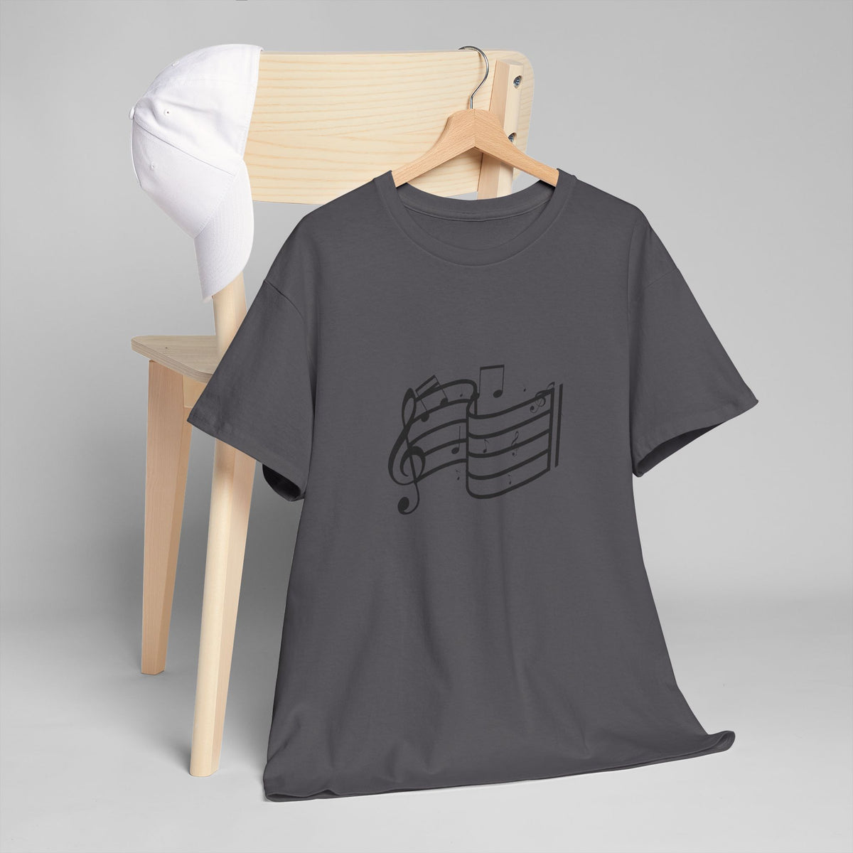 Music Notes T‑Shirt — Minimalist Sheet Music Tee for Musicians & Music Lovers