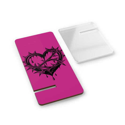 Heart-Shaped Mobile Stand, Phone Holder, Smartphone Display, Tech Accessory, Pink Heart Decor, Valentine's Gift, Office Decor