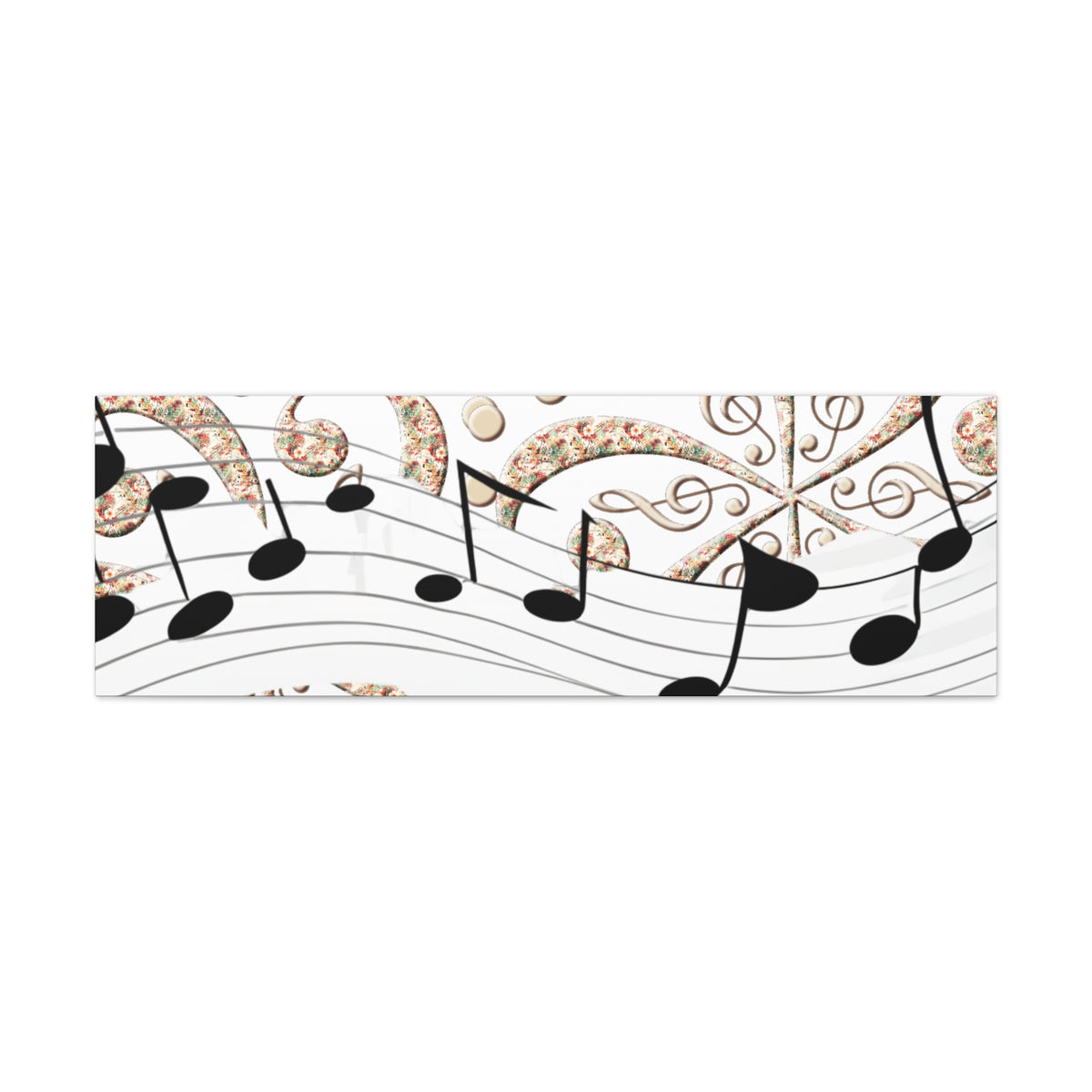 Musical Note Canvas Art, Floral Decor for Home, Music Lover Gift, Wall Art for Musicians, Unique Gift Idea