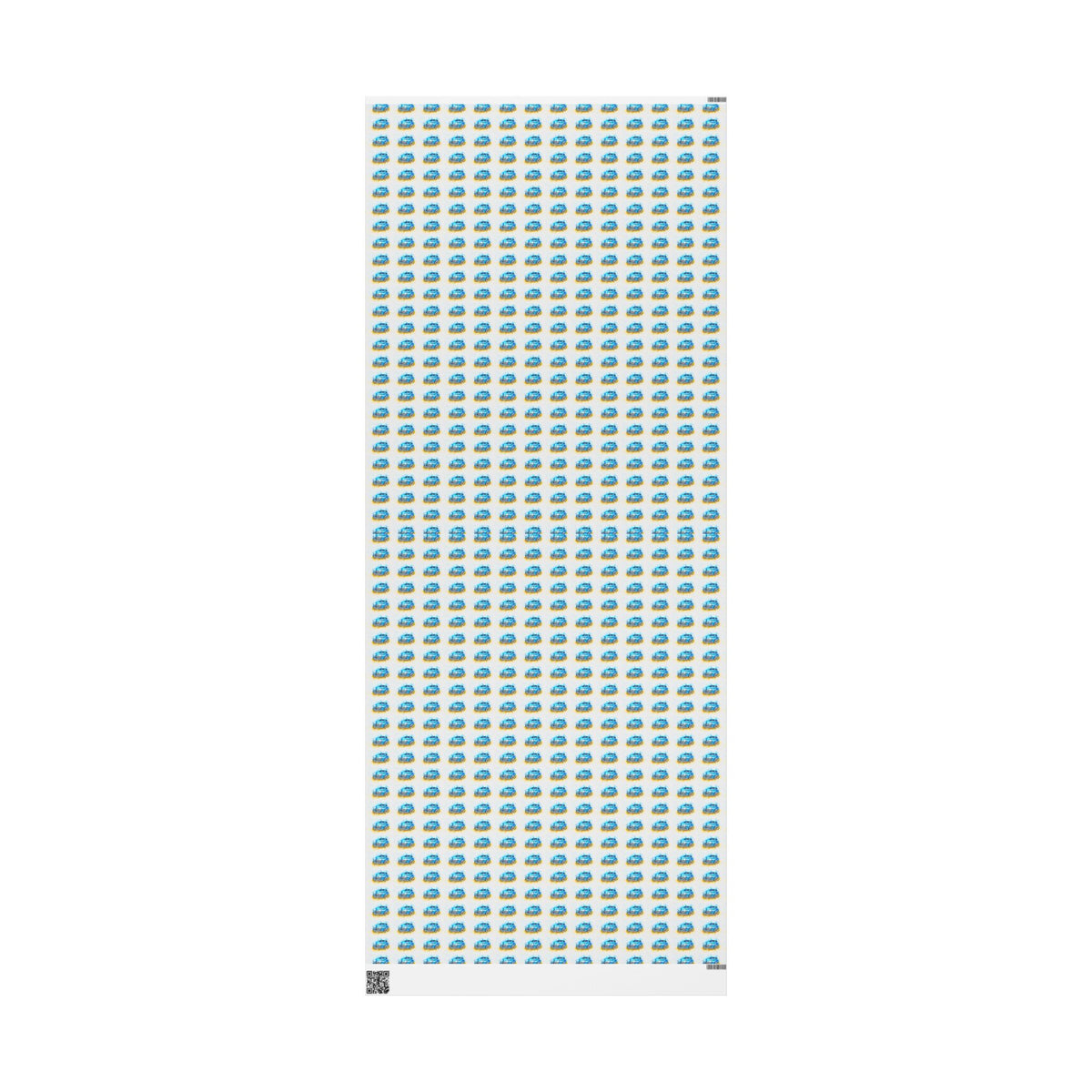 Blue Gold Abstract Dots Wrapping Paper Roll — Modern Geometric Gift Wrap