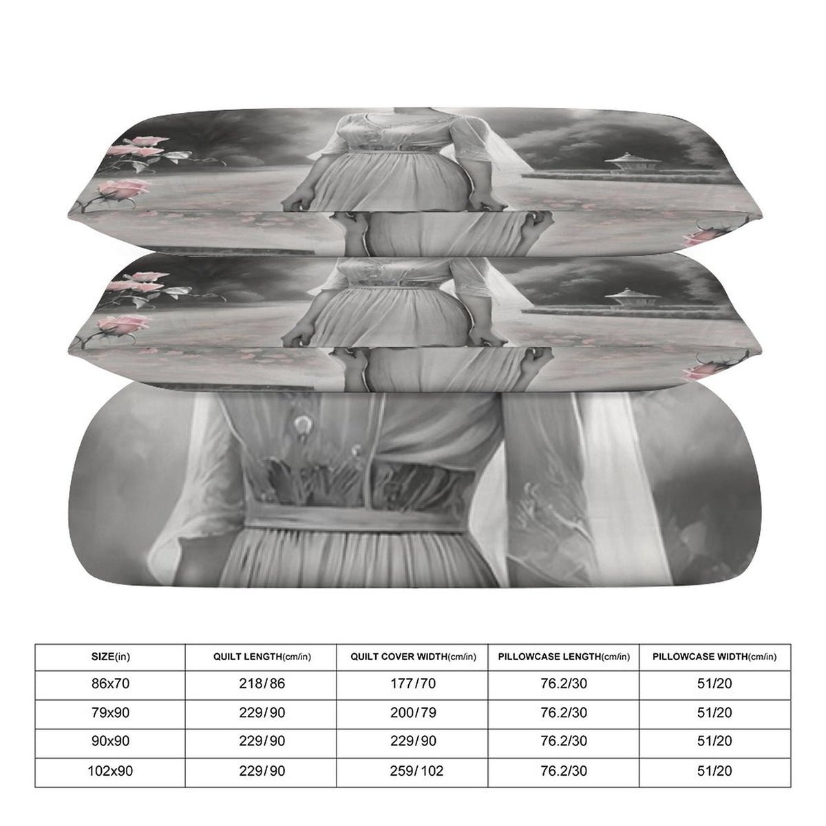3-Piece Bedding Set-90"x90"/ 229x229cm
