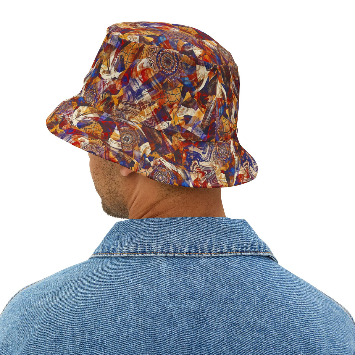 Abstract Swirl Bucket Hat — Colorful Psychedelic All-Over-Print