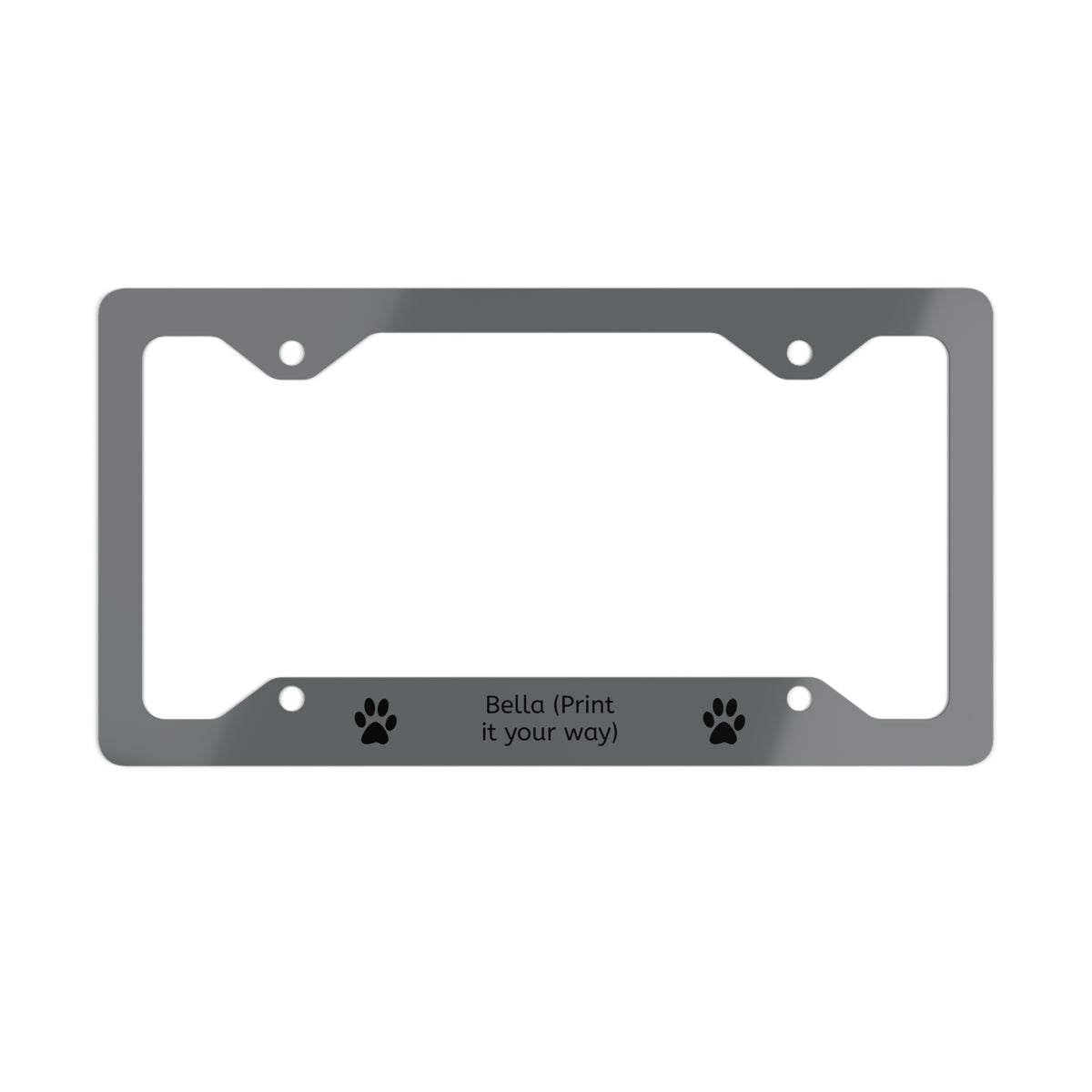 Personalized Metal License Plate Frame - Paw Print
