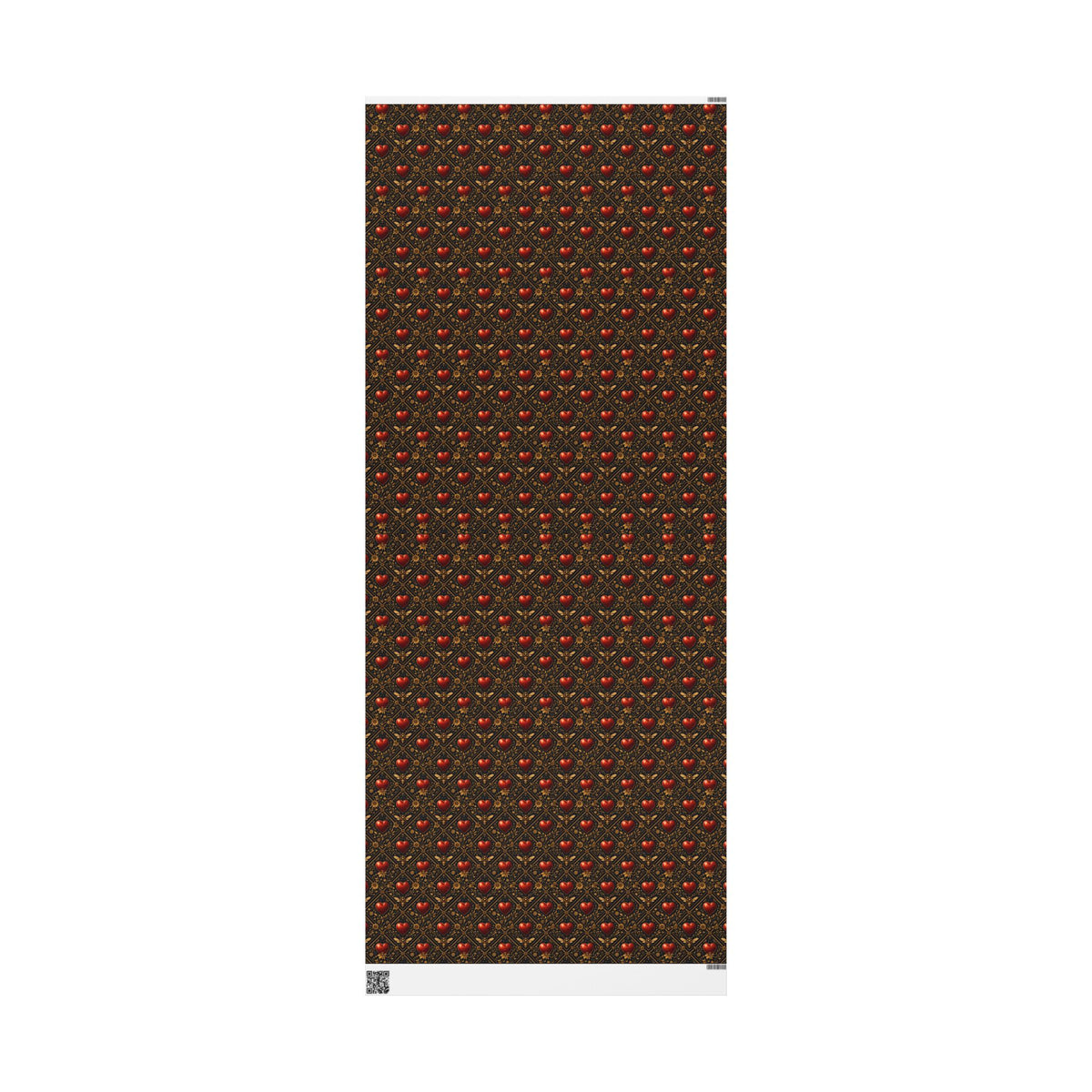 Ornate Heart Wrapping Paper Roll – Elegant Red & Gold Gift Wrap