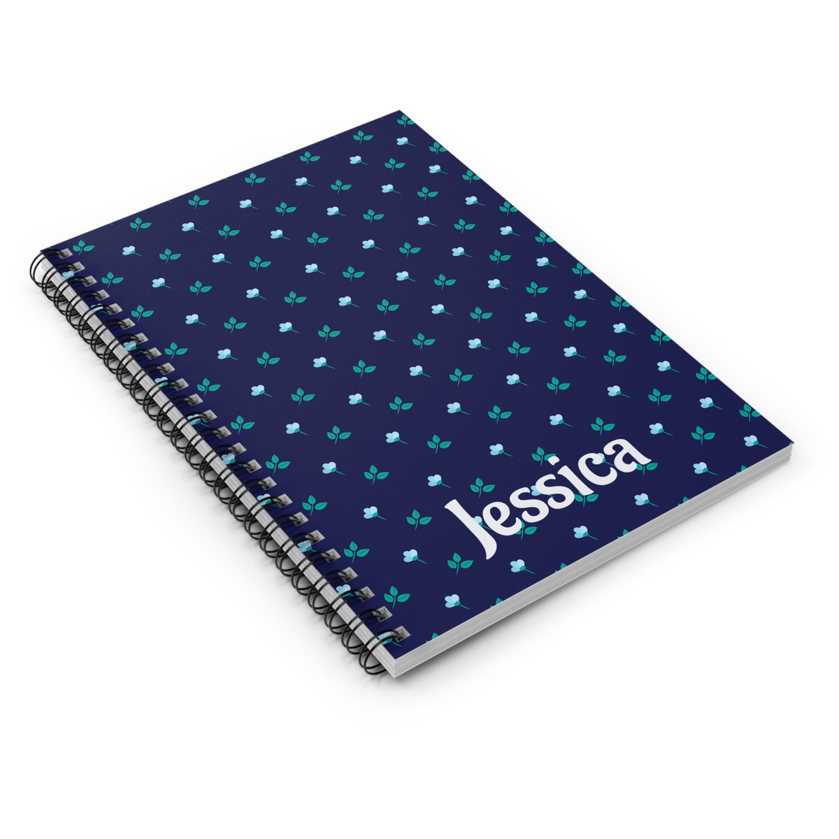 Personalized Floral Spiral Notebook, Cute Journal for Note-Taking, Gift for Students, Writing, School Supplies, Women's Gift