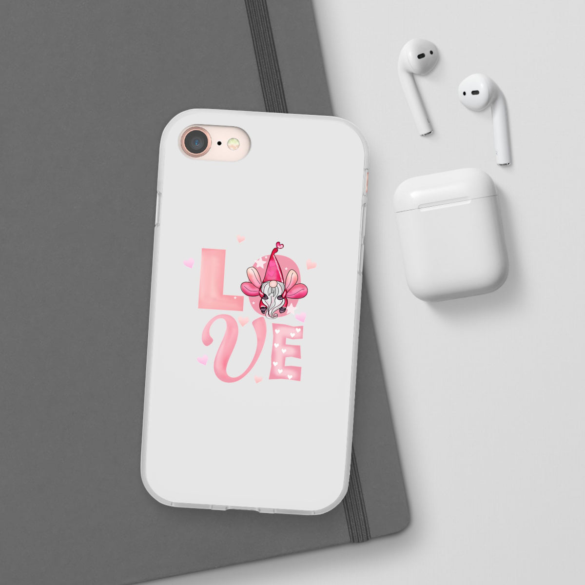 Love Gnome Phone Case — Cute Pink Valentine Flexi Case
