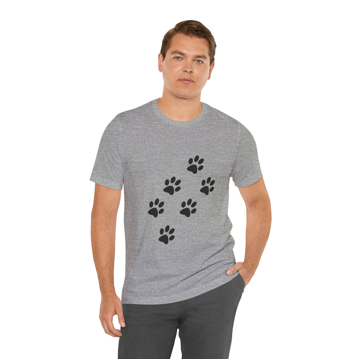 Paw Print Short Sleeve Tee | Unisex Animal Lover Shirt, Pet Owner Gift, Casual Wear, Gifts for Dog Lovers, Comfortable T-Shirt