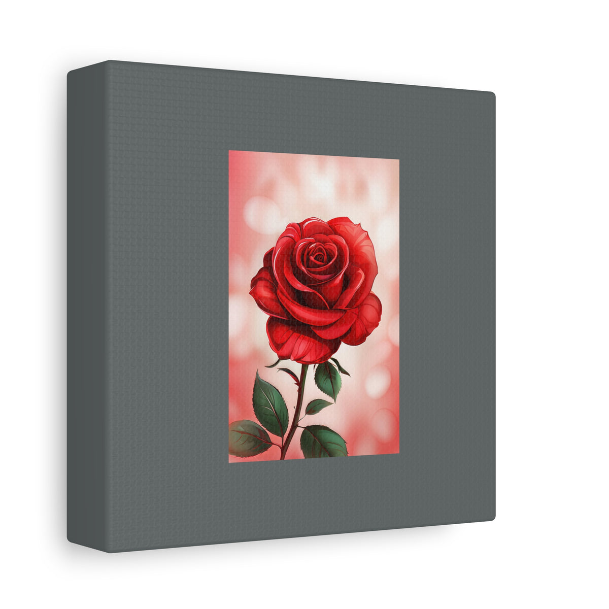 Red Rose Vertical Matte Canvas Print — Romantic Floral Wall Art