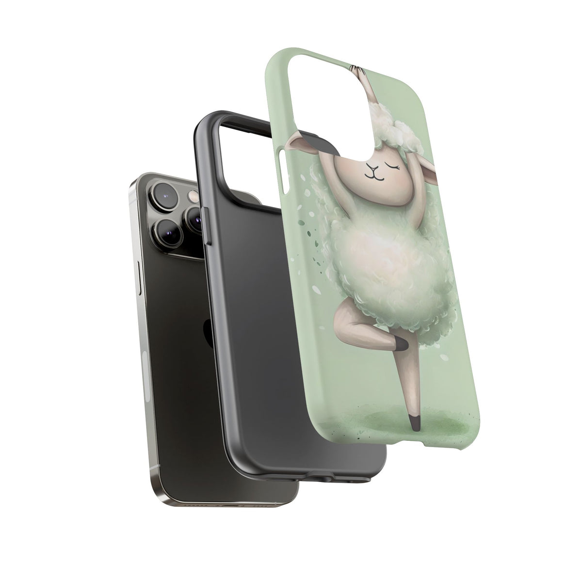 Cute Yoga Sheep Phone Case — Pastel Lamb Ballerina Protective Cover