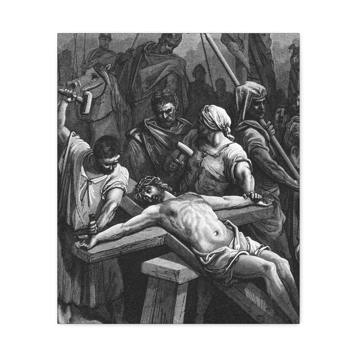 Crucifixion Art Matte Canvas Print – Stretched Religious Wall Decor