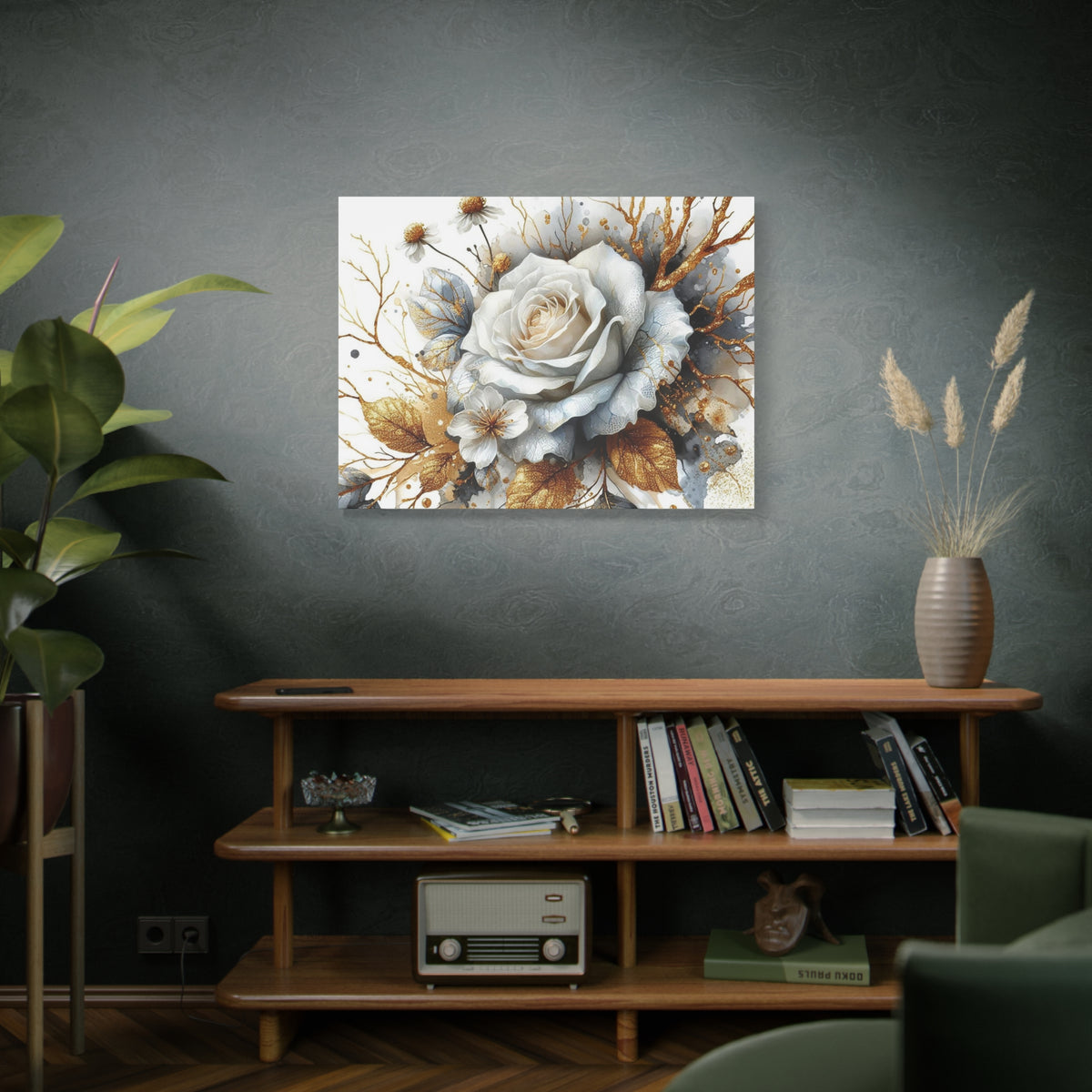 Matte Canvas, Stretched, 1.25" - Gold and Black