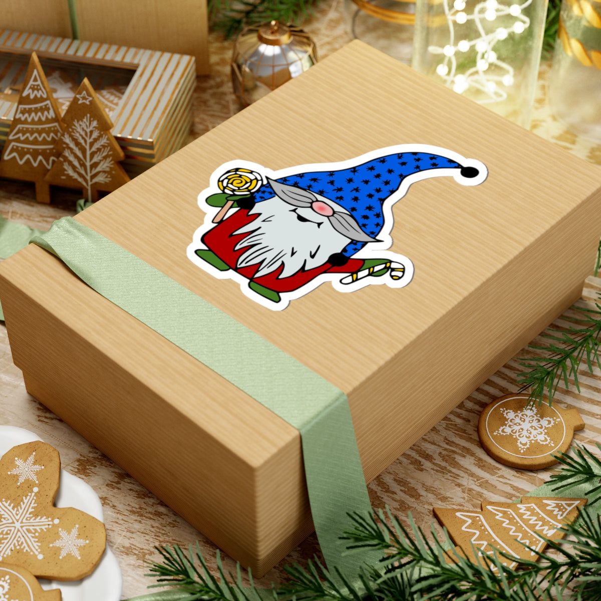 Whimsical Gnome Kiss-Cut Stickers, Cute Stickers for Scrapbooking, Laptop Decals, Holiday Gifts, Fun Party Favors