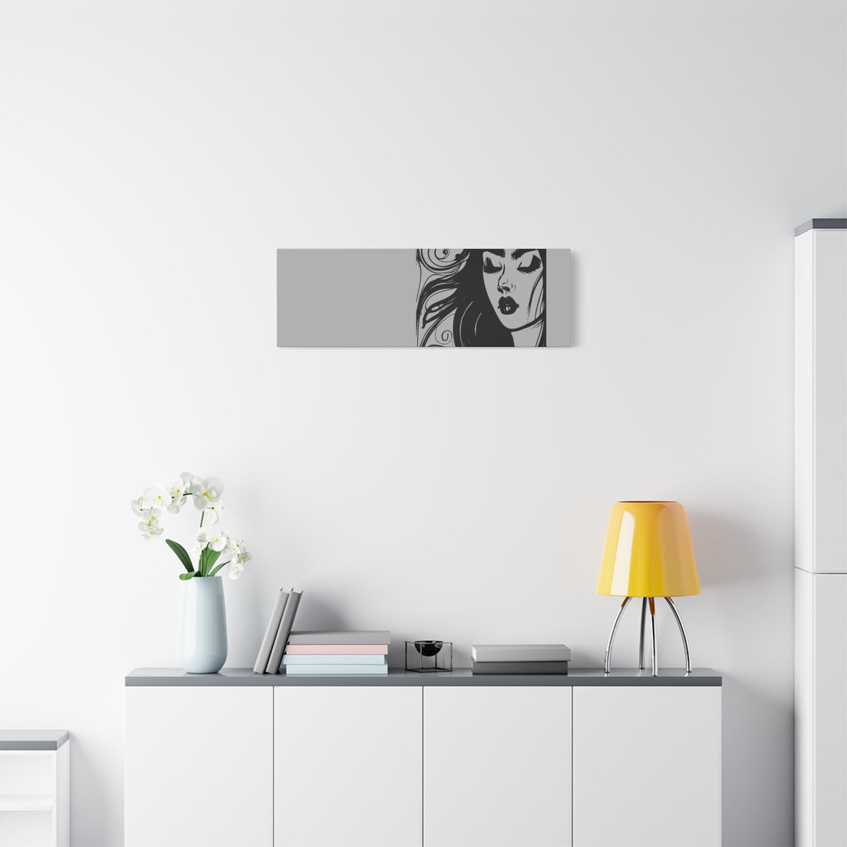 Gothic Woman Portrait Canvas Art — Matte Stretched Wall Decor