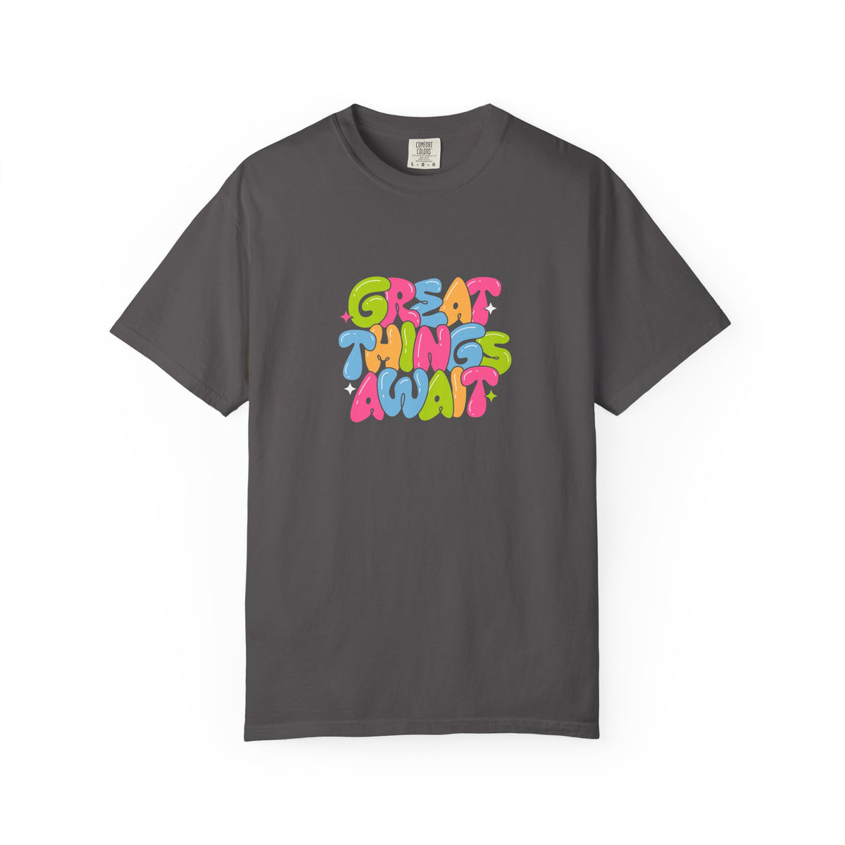 Colorful Positive Vibes T-Shirt, Great Things Await Tee