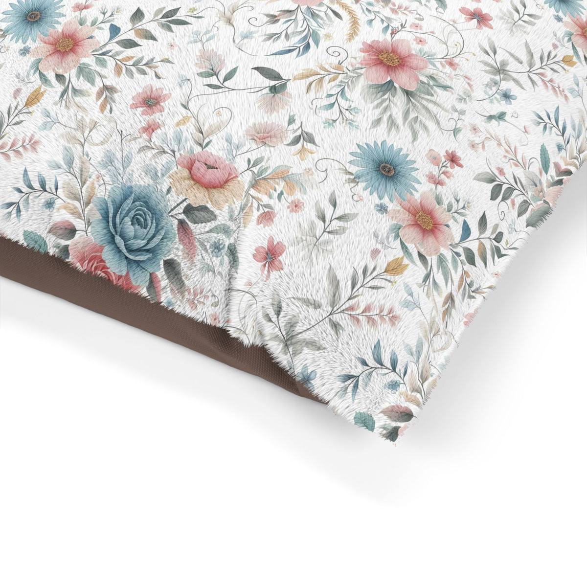 Floral Pet Bed - Cozy Furry Dog & Cat Bed, Decorative Cushion for Pets, Gift for Pet Lovers, Comfortable Pet Sleeping Pad