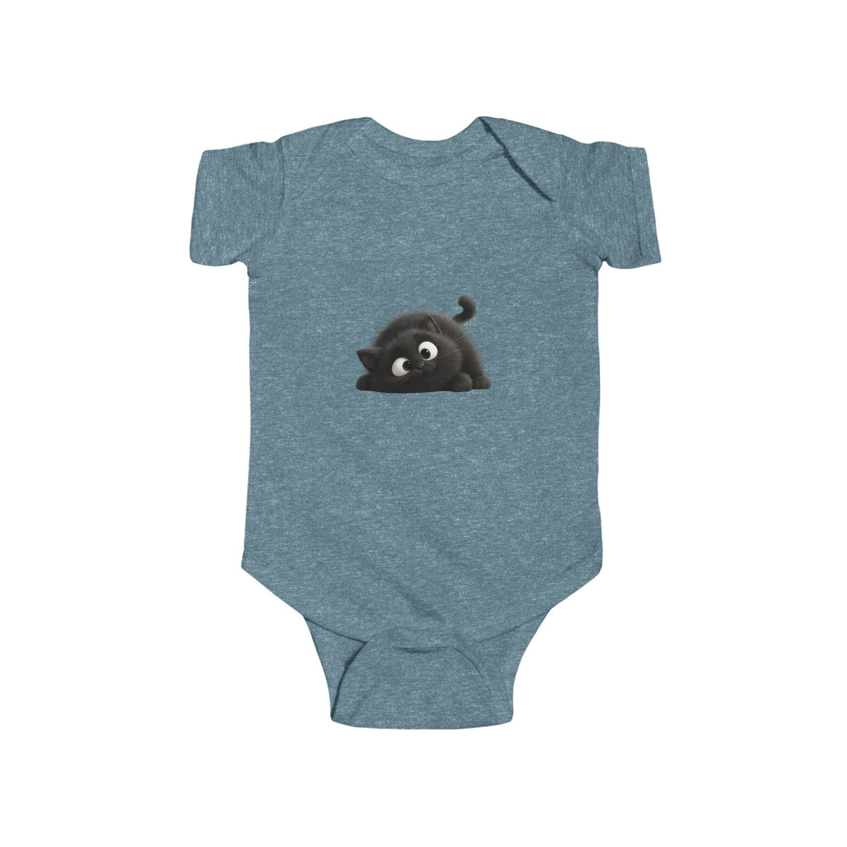 Cute Black Kitten Infant Bodysuit — Playful Baby Onesie