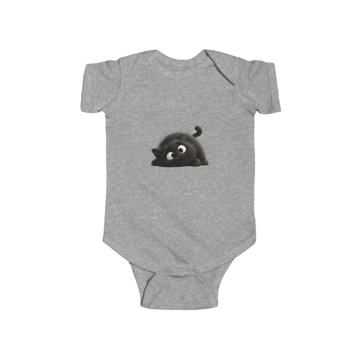 Cute Black Kitten Infant Bodysuit — Playful Baby Onesie