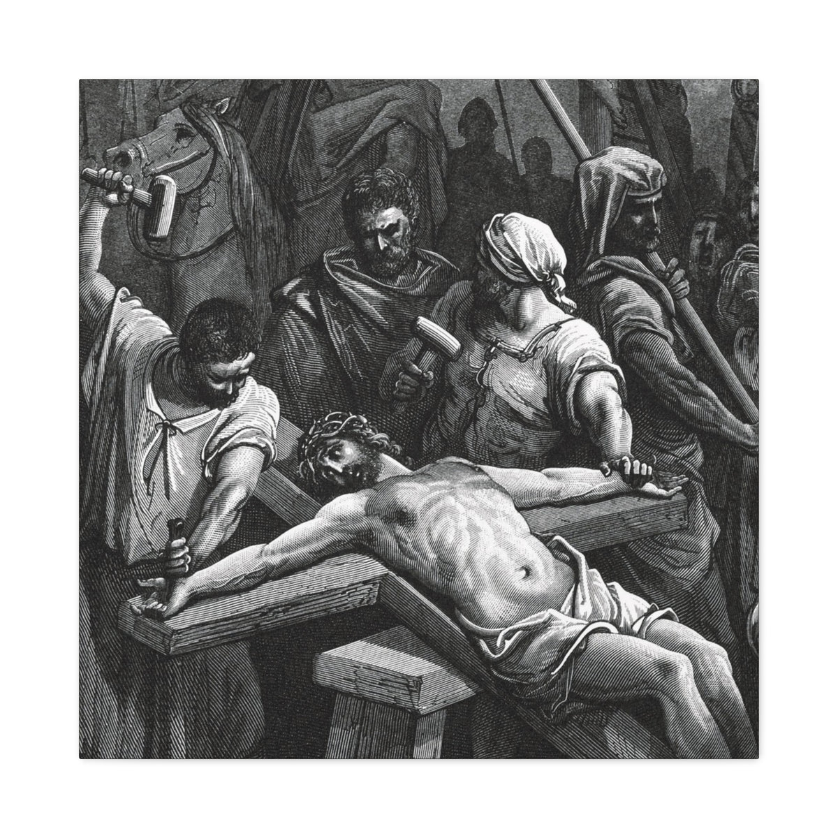 Crucifixion Art Matte Canvas Print – Stretched Religious Wall Decor