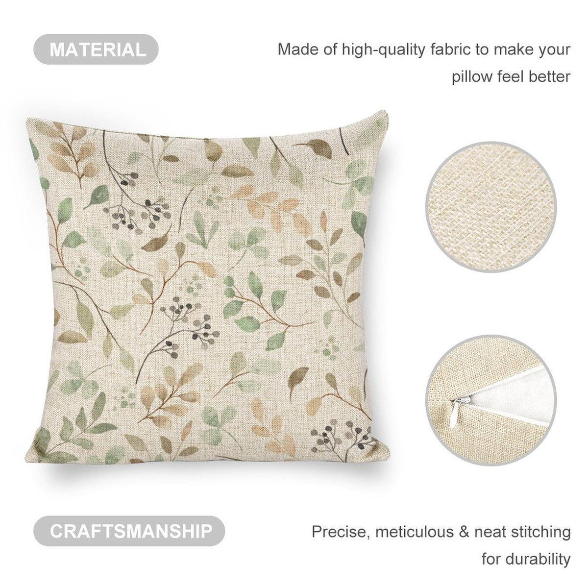 Throw pillowcases (Pillow Excluded) - leaves and vines