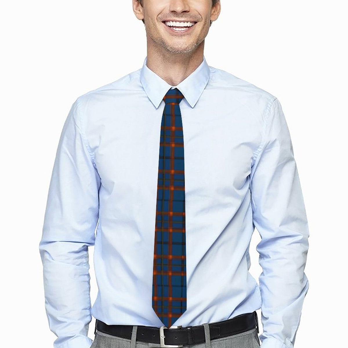Men's Formal Tie - Blue Plaid