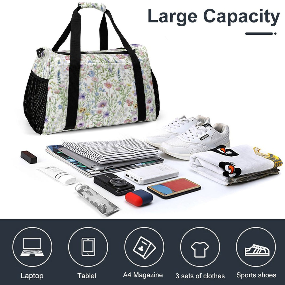 Travel Duffel Bag- Floral
