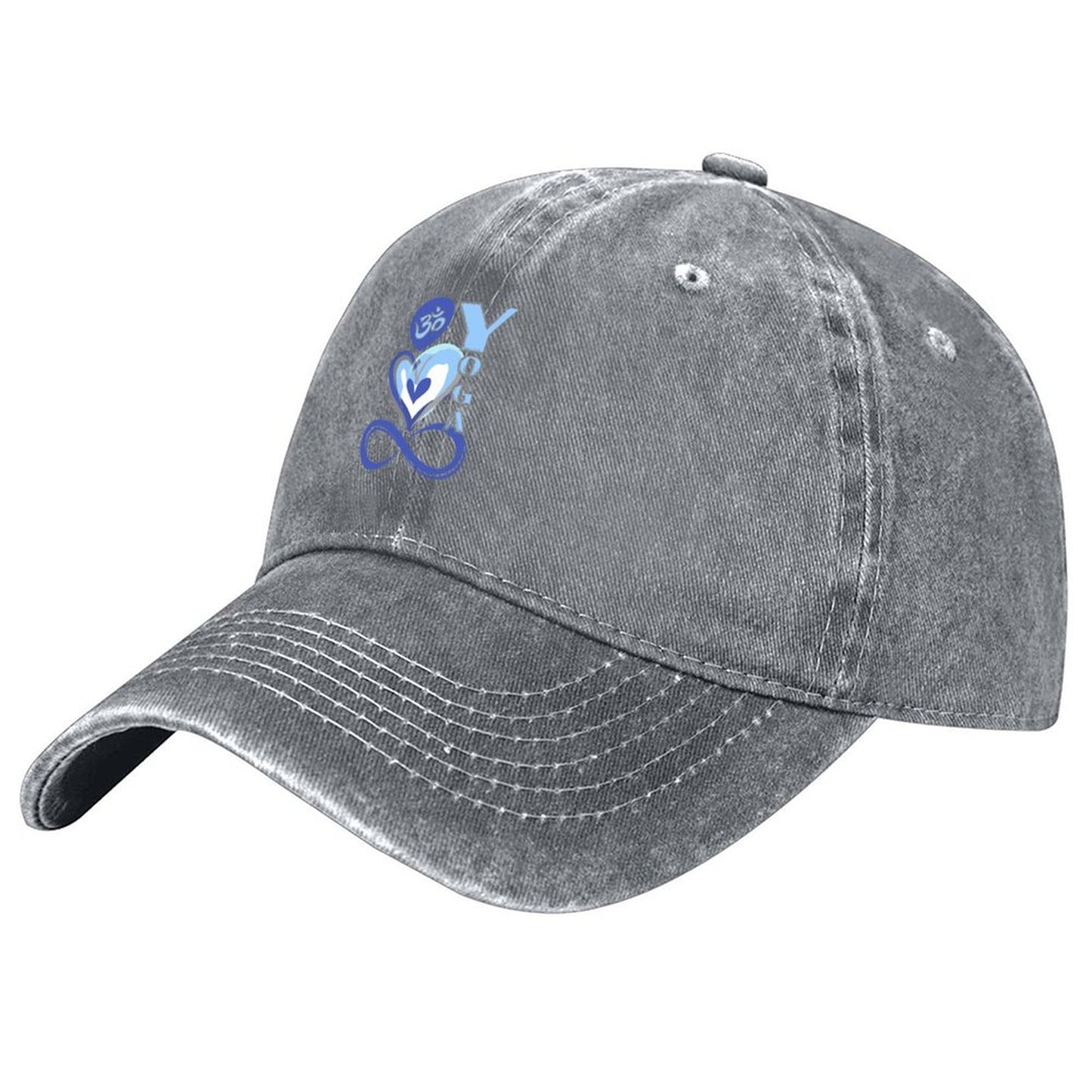 Cotton Vintage Washed Denim Baseball Cap Yoga
