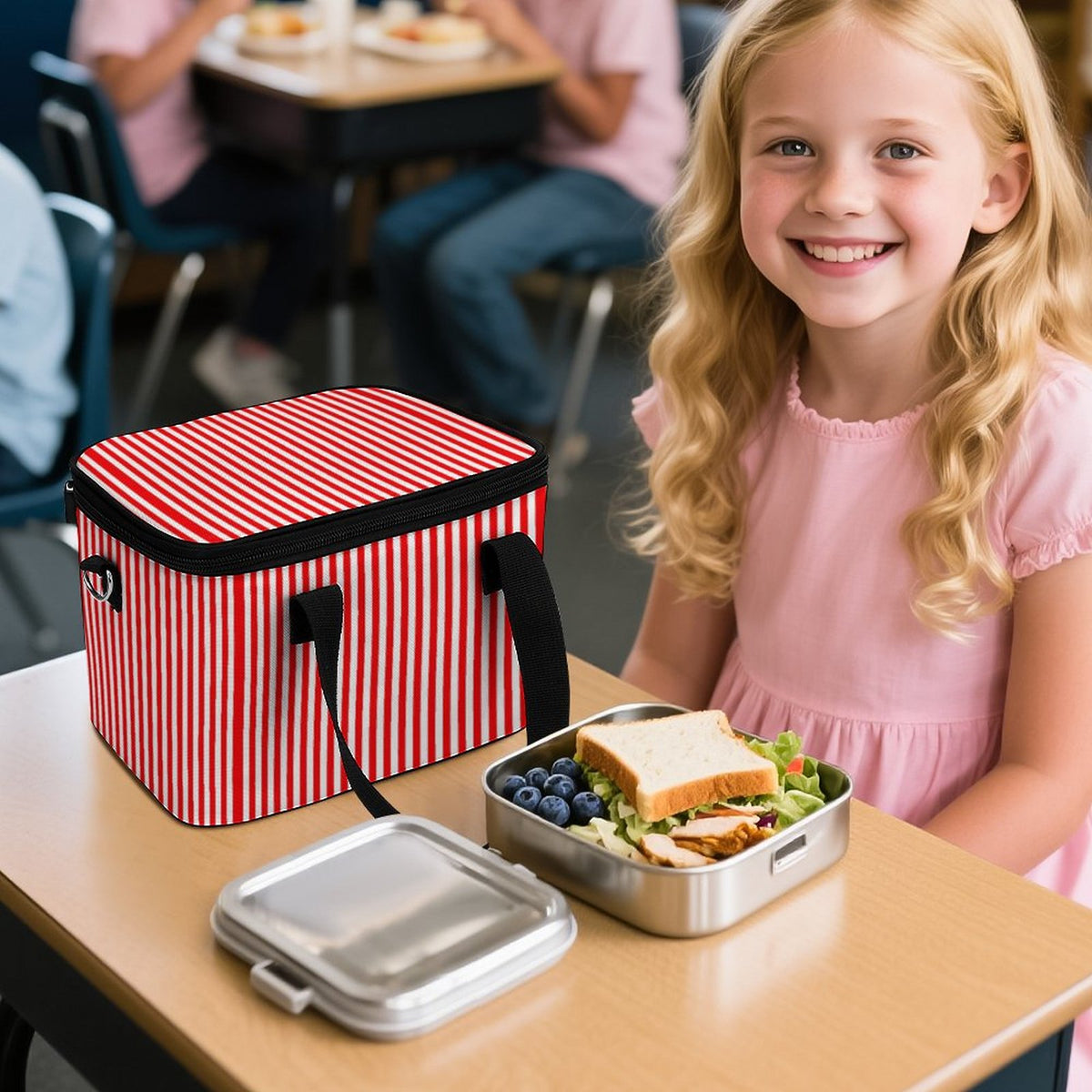Portable Cooler/lunch bag - Red and white