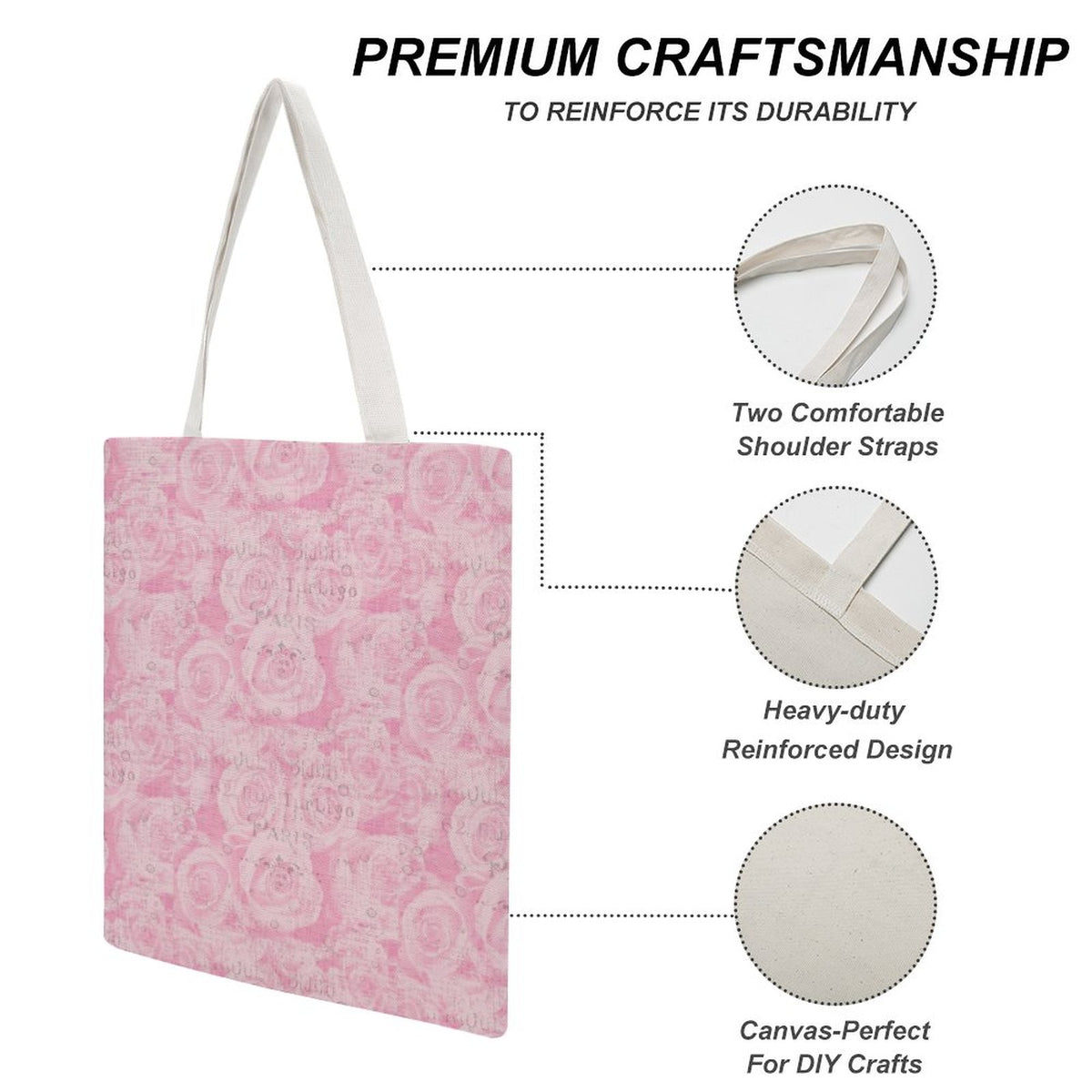 Martin Canvas Tote Handbag with Dual-sided Printing