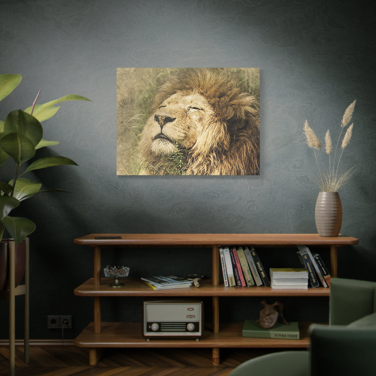 Lion Portrait Matte Canvas Print — Stretched 1.25" Wall Art