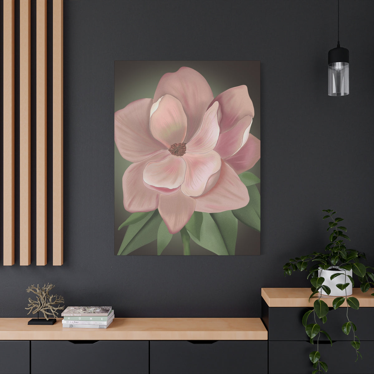 Matte Canvas, Stretched, 1.25" Pink Flowers