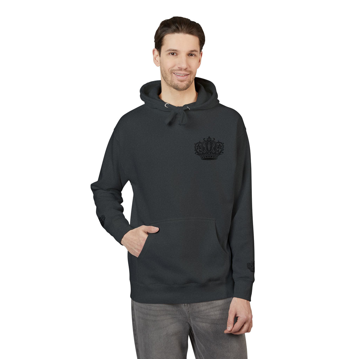 Crown Floral Unisex Fleece Hoodie | Cozy Streetwear, Perfect Gift for Him & Her, Autumn Fashion, Casual Wear, Trendy Outfit