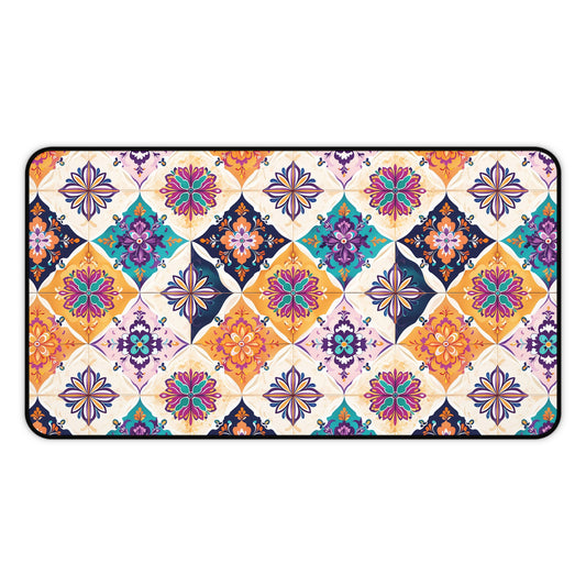 Colorful Geometric Desk Mat - Vibrant Office Decor
