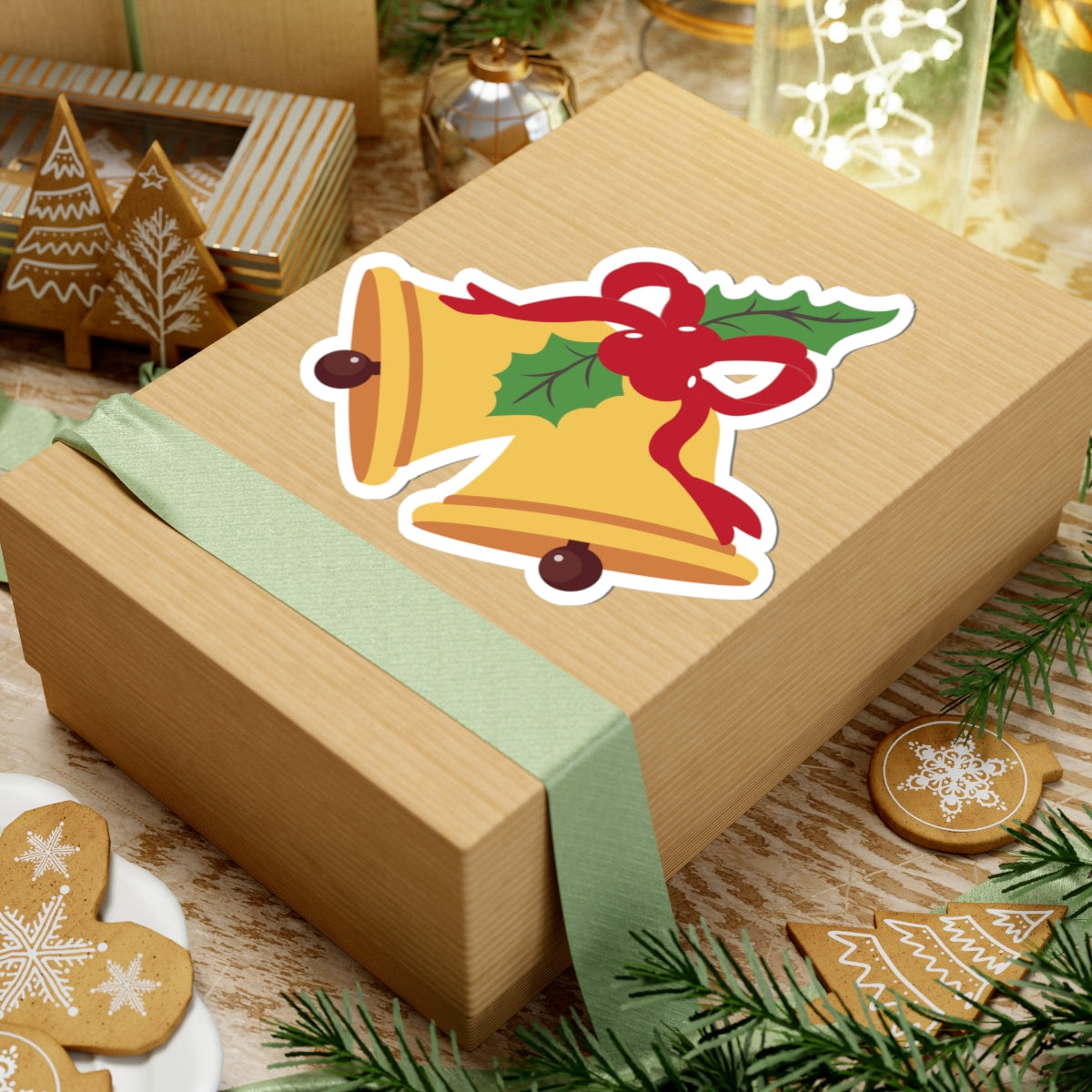 Christmas Bells Sticker — Festive Kiss-Cut Holiday Decal