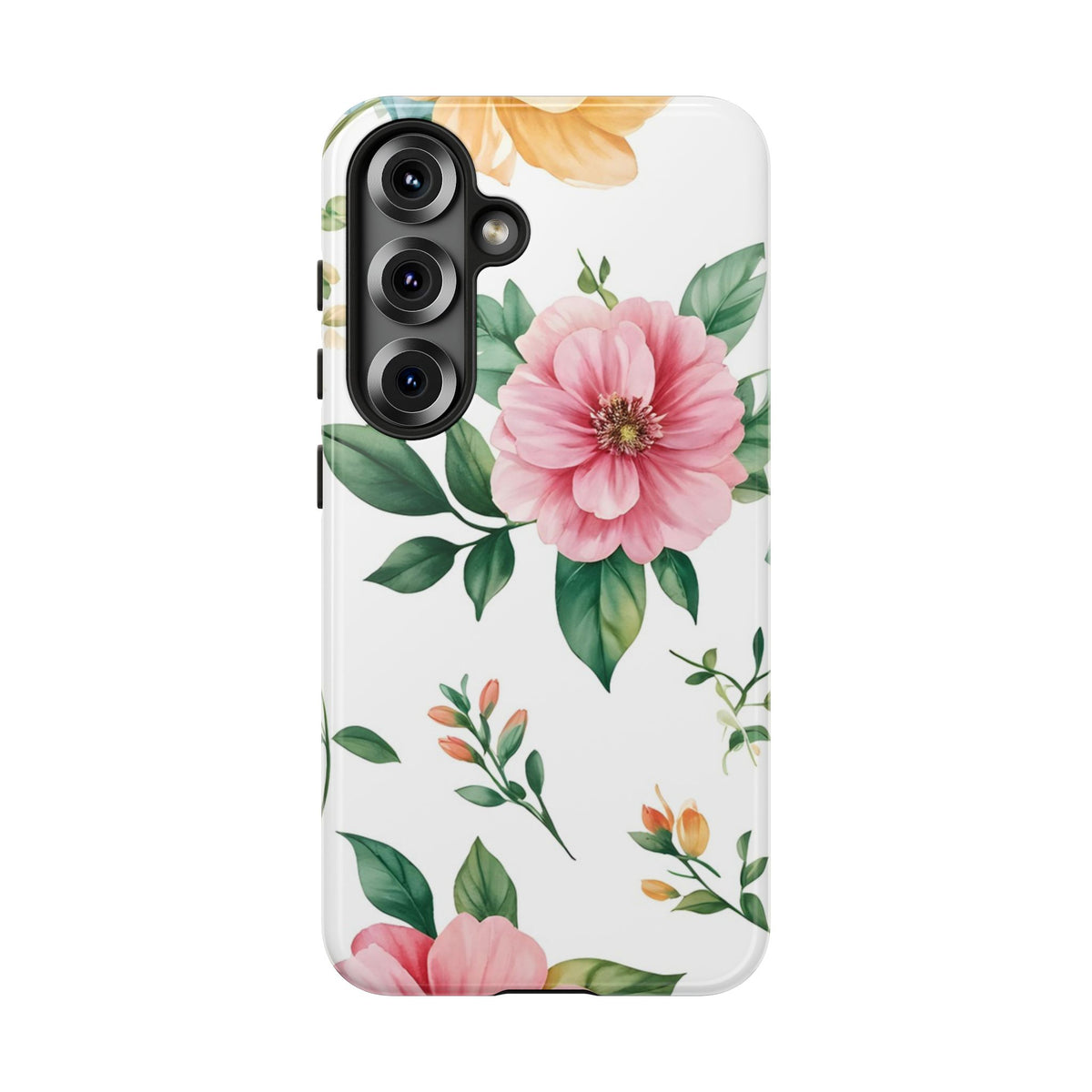 Floral Tough Phone Case — Pink Peony Protective Phone Cover