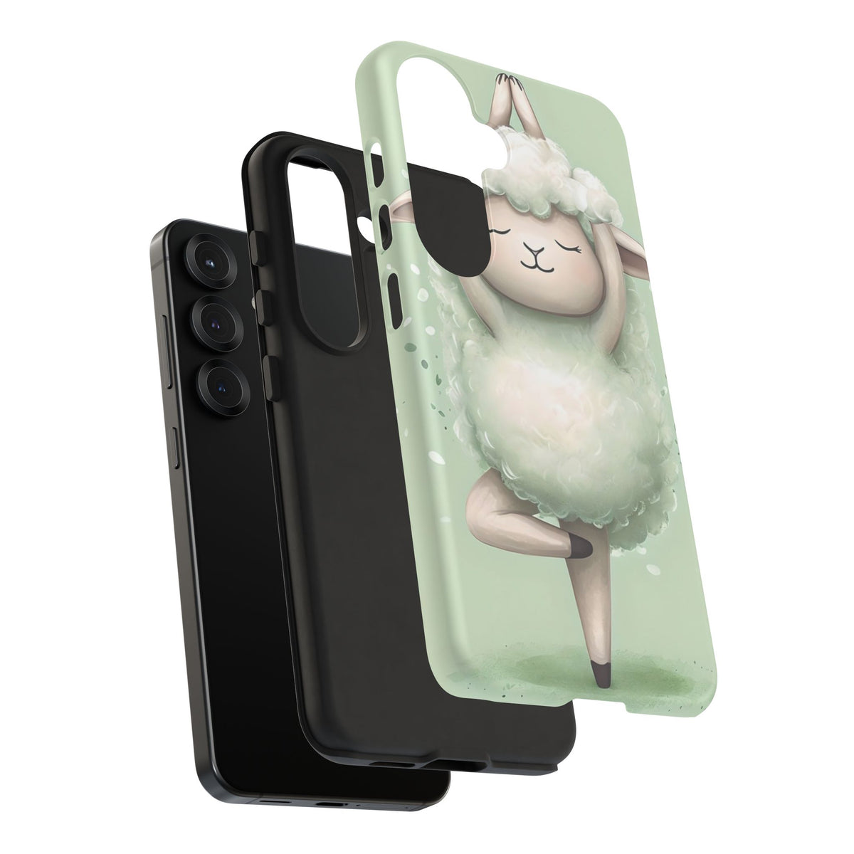 Cute Yoga Sheep Phone Case — Pastel Lamb Ballerina Protective Cover