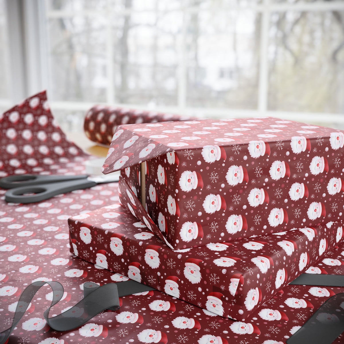 Festive Christmas Wrapping Paper, Holiday Gift Wrap for Presents, Red Snowman Design, Winter Celebrations, Eco-Friendly