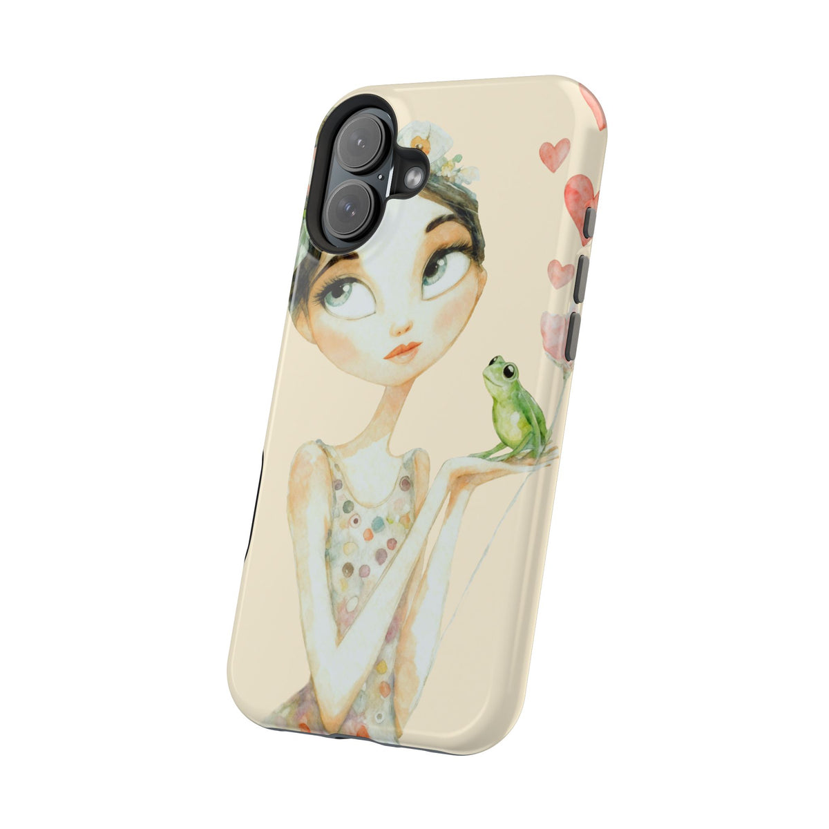 Whimsical Girl with Frog Magnetic Impact Phone Case