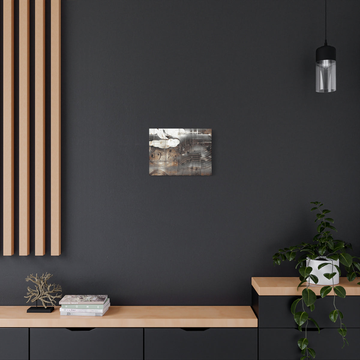 Abstract Musical Notes Matte Stretched Canvas Art (1.25")