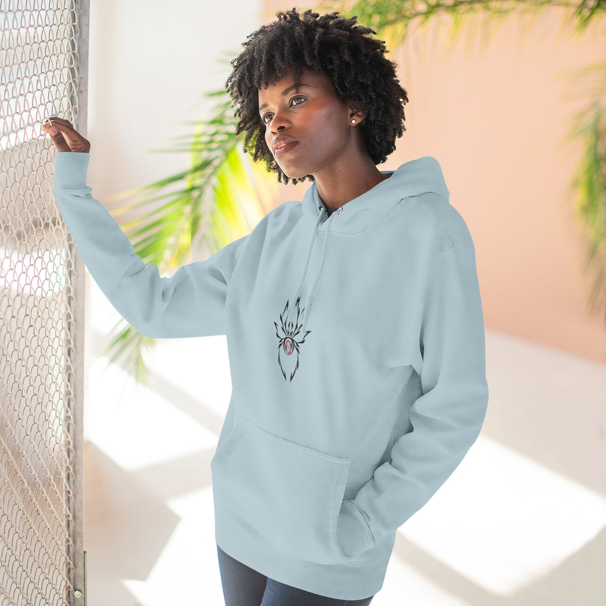 Cozy Spider Fleece Hoodie - Spooky Fashion, Unisex Casual Wear, Halloween Gift, Fall Fashion, Comfortable Layering