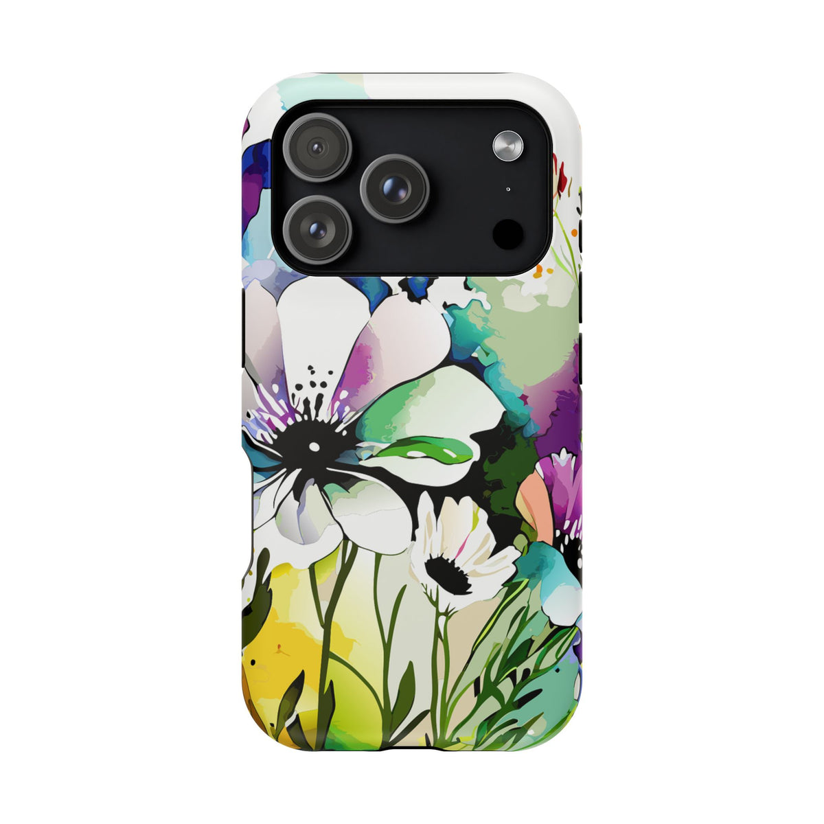 Floral Watercolor Magnetic Phone Case — Impact‑Resistant Protective Cover