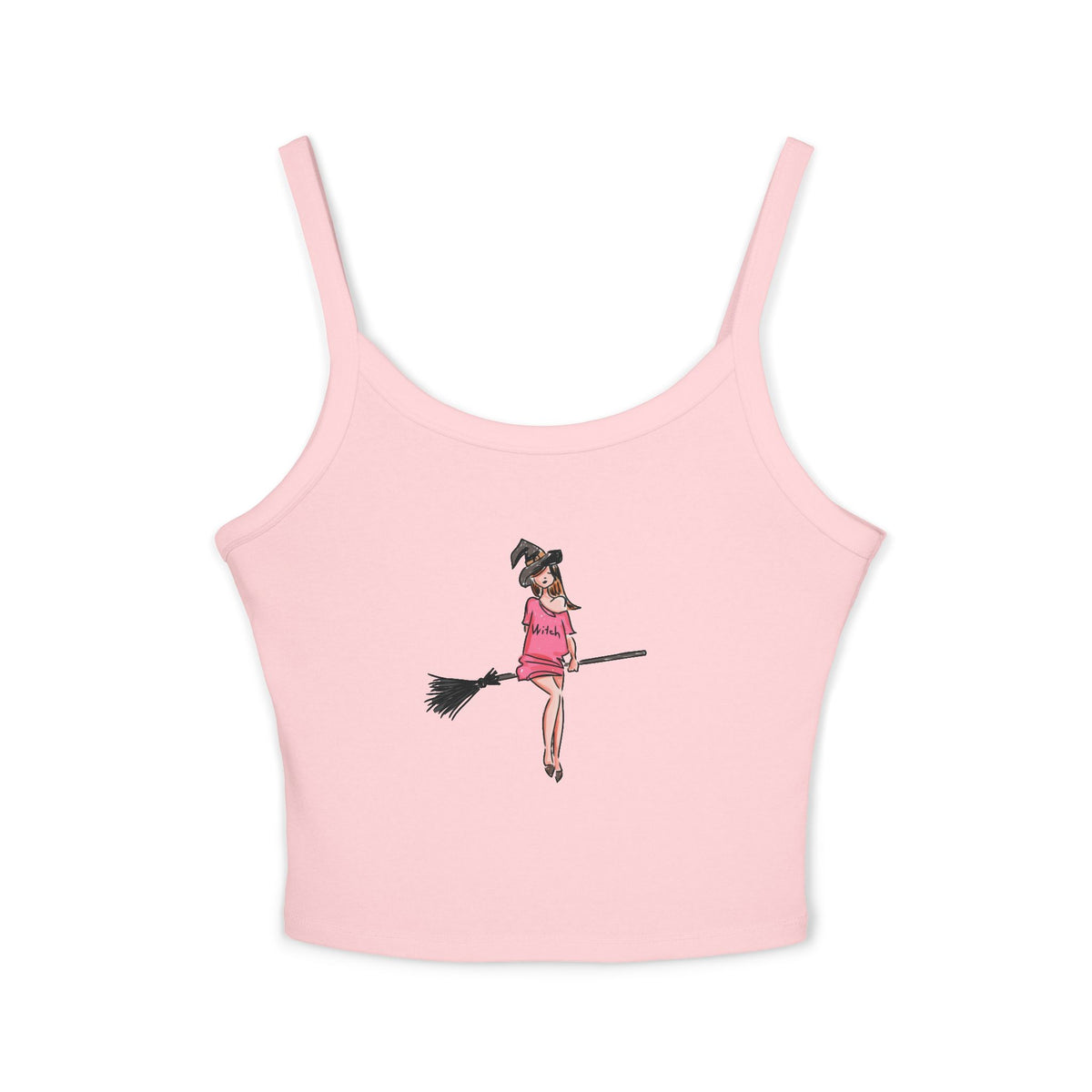 Witchy Spaghetti Strap Tank Top - Fun Summer Wear, Casual Party Top, Perfect for Halloween, Gifts for Friends, Everyday Fashion